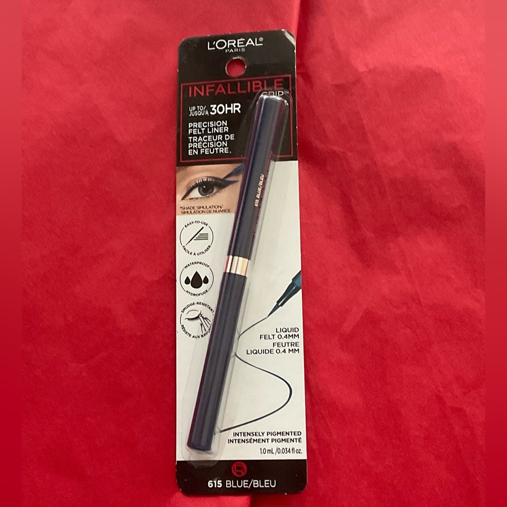 L’OREAL INFALLIBLE GRIP 615 BLUE 30HR PRECISION FELT LINER, NIP